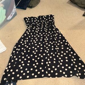 Polka dot strapless dress